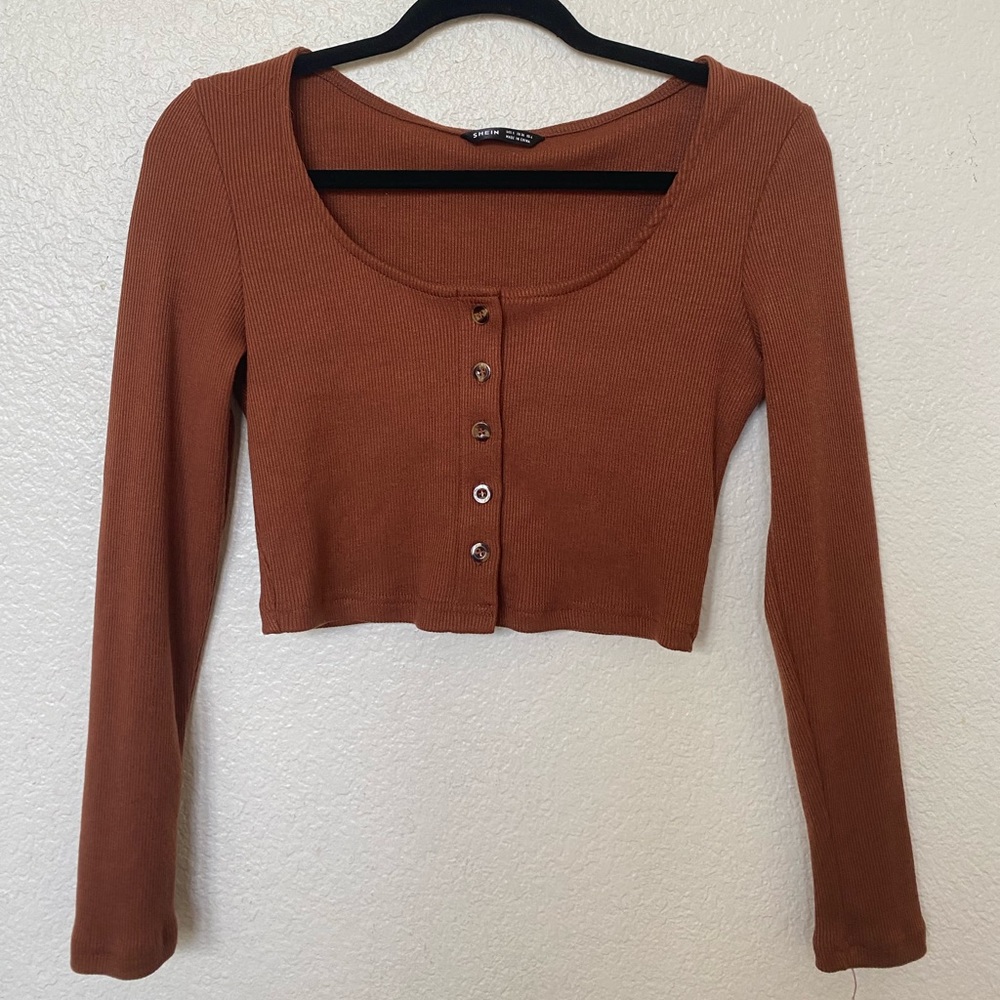 SHEIN Brown Long Sleeve
